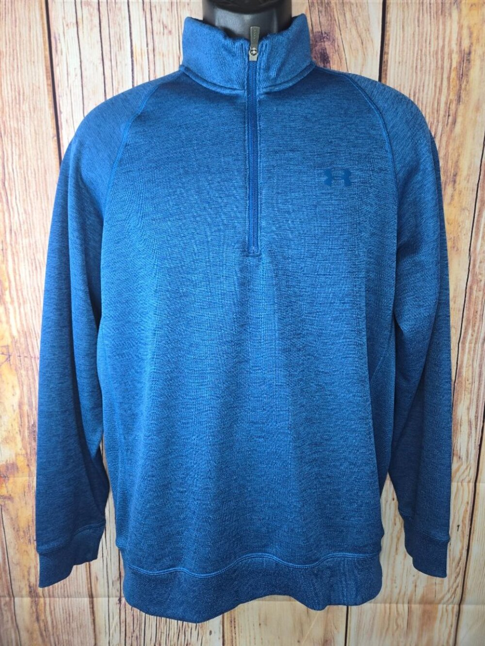 Under Armour Blue ColdGear Quarter-Zip Sweatshirt Size Large